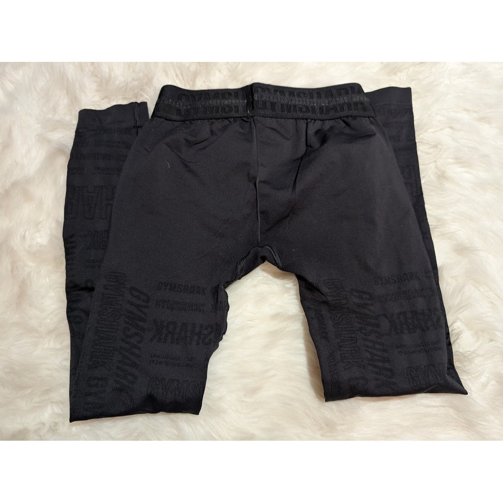 Gymshark Vision Seamless‎ Leggings  Workout Gym Activewear Logo Black Sz M